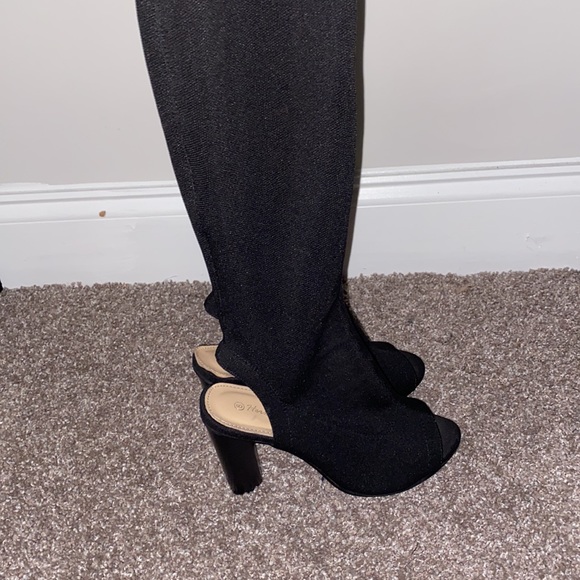 Black Thigh High Heels - Picture 4 of 6